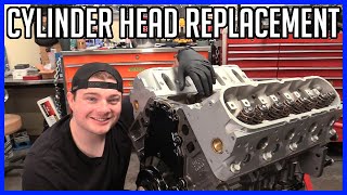 How to Build a 53L LS LM7 V8  Part 8 Replacing the Cylinder Heads [upl. by Orola]