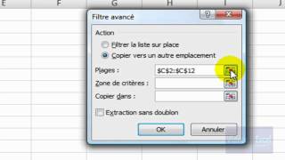 Excel 2007  TampA  Suppression de doublons filtre avancé [upl. by Tirreg]