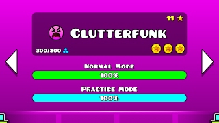 Geometry Dash Walkthrough  Level 11 Clutterfunk ALL COINS [upl. by Evette]