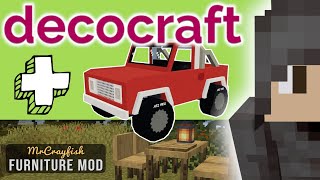 Como Instalar Junto o Decocraft e MrCrayfishs Móveis  Carros  Minecraft Mods [upl. by Bunns]