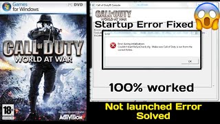 Call Of Duty World At War Not Launching Crash Fix   Couldnt Load filesyscheckcfg  Error Fix [upl. by Arerrac758]