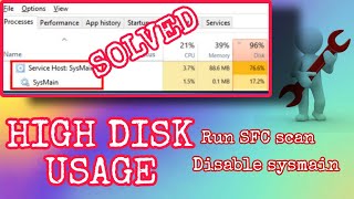 How to Fix Service Host SysMain High Disk Usage in Windows 1110 [upl. by Nnaitsirhc]