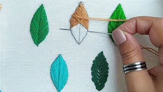 5 types of leaf filling stitches for beginnersEasy and Simple Stitches [upl. by Trab]