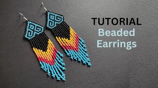 Beaded Earrings Tutorial Brick Stitch fringe Earrings Step by Step Jewelry Making [upl. by Sirahc35]