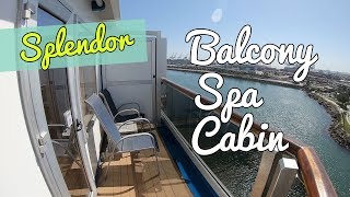 Carnival Splendor Balcony Spa Cabin Tour [upl. by Ramhaj]