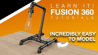 Autodesk Fusion 360  Black Pipe Lamp  Assembly Tutorial 2024 [upl. by Alenson823]