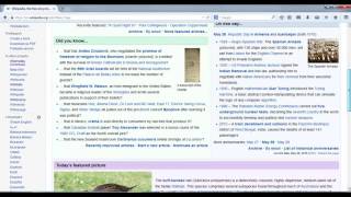 Navigating Wikipedias front page [upl. by Ailehs18]