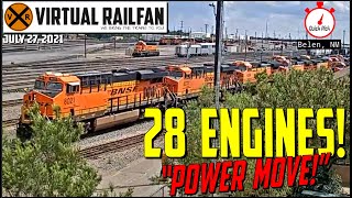 WOW BNSF 28 ENGINE POWER MOVE AT BELEN NM July 27 2021 [upl. by Nwahc799]