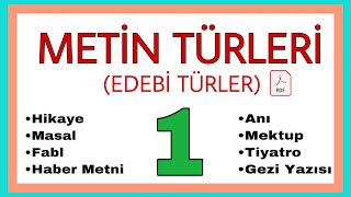 METİN TÜRLERİ EDEBİ TÜRLER 1 [upl. by Brier330]