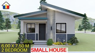 SIMPLE HOUSE DESIGN CONCEPT 45 sqm  2 BEDROOMS [upl. by Alram]