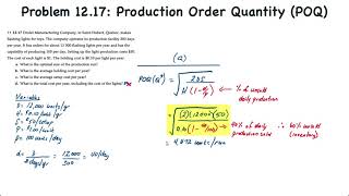 Inventory Management Production Order Quantity POQ [upl. by Aret]