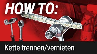 HOW TO Motorradkette trennen und vernieten [upl. by Kraska]