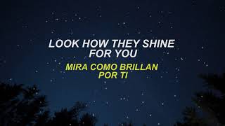 Coldplay  Yellow Letra Lyrics EnglishSpanish  EspañolInglés [upl. by Nirrac]