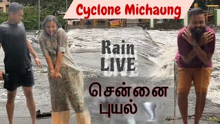 Chennai புயல்ல மாட்டிகிட்டோம்  Cyclone Michaung 🌪️ Rain Vlog 🌧️  Hussain Manimegalai [upl. by Surtemed]