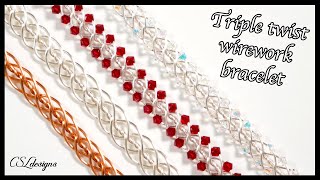 Triple twist wirework bracelet [upl. by Ayanahs]