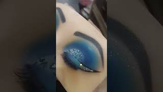 Garba special Eye Makeup Look 🩵🎀✨ shorts eyemakeup garba dandiya navratri makeup shortsvideo [upl. by Myra304]