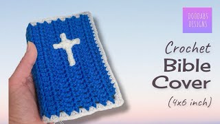 Crochet Bible Book Cover  4x6 inch  How to Crochet for Beginners  Free Pattern [upl. by Petey974]