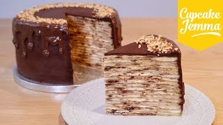 How to Make an EPIC Nutella Crepe Pancake Cake  Cupcake Jemma [upl. by Narik]