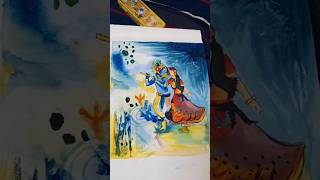 Watercolor painting Radhakrishna watercolorpainting radhakrishna shortsvideo [upl. by Amandie]