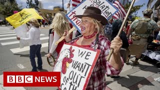 Coronavirus US protests against and for lockdown restrictions  BBC News [upl. by Borszcz970]