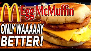 HOW TO MAKE AN EGG McMUFFIN AT HOME ONLY BETTER  Chomp Chomp Chewy [upl. by Darrill]