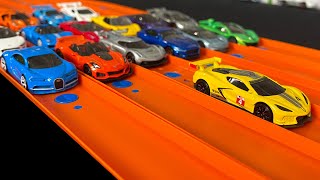 Hot Wheels Corvette C8 R vs 15 Exotics [upl. by Mortensen]