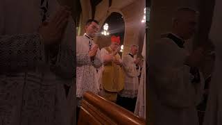 Cardinal Raymond Burkes Exit Procession After Mass shorts [upl. by Ynoyrb]