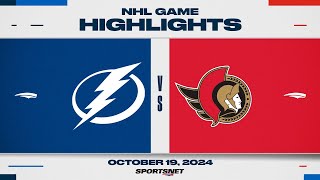 NHL Highlights  Lightning vs Senators  October 19 2024 [upl. by Sug]