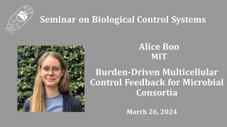 Alice Boo BurdenDriven Multicellular Control Feedback for Microbial Consortia [upl. by Zalucki]