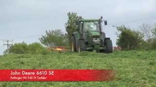 Silage 2015 John Deere 6610 amp Pottinger Tedder [upl. by Ailimat899]