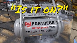 Harbor Freight Fortress Air Compressor Unboxing and Review 2 Gallon 12 HP 135 PSI Ultra Quiet [upl. by Derinna993]