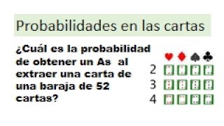 En una baraja de 52 cartas cual es la probabilidad [upl. by Genesa]