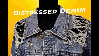 HOW TO DISTRESS DENIM SIMPLE amp EASY DISTRESSED JEANS TUTORIAL  DIY [upl. by Bollay28]