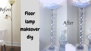 OLD FLOOR LAMP MAKEOVER simple idea of how to make your lamp look glamorous Home decor DIY [upl. by Lyle641]