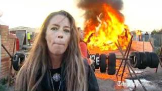 Dale Farm eviction Fires will burn at Parliament says protester [upl. by Odnomyar]