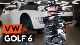 Wie VW GOLF 6 5K1 Federn vorne wechseln TUTORIAL AUTODOC [upl. by Nottarts846]