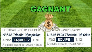 PRONOS PRONOSTIC DU LUNDI 28 JANVIER GRATUIT [upl. by Ruth210]