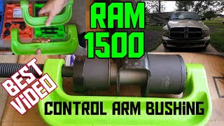 How to replace the control arm bushings on Dodge Ram 1500 easiest method [upl. by Jemina]