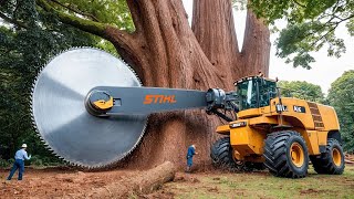 Extreme Dangerous Fastest Big Chainsaw Cutting Tree Machines  Monster Stump Removal Excavator 59 [upl. by Shannen]