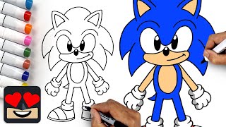 How To Draw Sonic the Hedgehog [upl. by Aislehc]