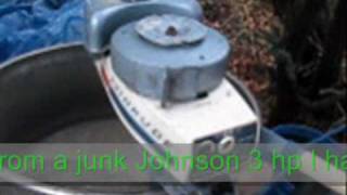 1968 1802 Evinrude mate 15 HP Outboard Motor Resurrection With Johnson 3 HP parts [upl. by Marras]