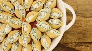 Spinach amp Ricotta Stuffed Pasta Shells Recipe [upl. by Llerrem221]