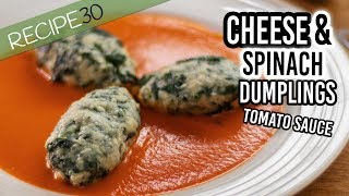 Malfatti  Cheesy Italian Dumplings with spinach and tomato sauce [upl. by Ssalguod]