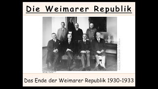 Weimarer Republik Zusammenfassung  Präsidialkabinette Brüning  Papen  Schleicher 12 [upl. by Melone850]