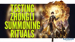 Testing Zhongli Summoning Rituals  Genshin Impact [upl. by Eirallam361]