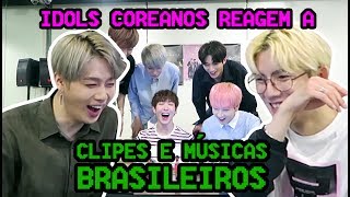 IDOLS COREANOS REAGEM A MUSICAS BRASILEIRAS feat BLANC7 [upl. by Ynnep]