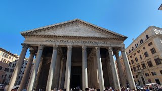 Pantheon Roma Walking Tour  Pantheon Rome Ticket queue  Rome walking tour 4K  pantheon rome [upl. by Adalia]