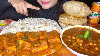 ASMR EATING PURICHOLE MASALAFRIEDRICEPANEER BUTTER MASALASALAD VEGETARIAN FOOD FOOD VIDEOS [upl. by Wohlen]