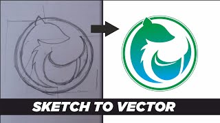 Coreldraw Tutorial  Create a Vector Logo From a Rough Sketch  CDR File free download [upl. by Assirroc543]