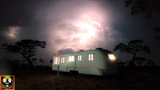 Thunderstorm Sounds NO RAIN  Sleep with Loud Thunder amp Lightning in a Camper at a Night in Africa [upl. by Leggett]